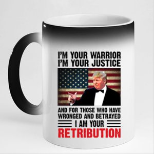 I Am Your Retribution Pro Donald Trump Usa 11oz Black Color Changing Mug