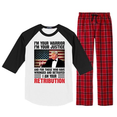 I Am Your Retribution Pro Donald Trump Usa Raglan Sleeve Pajama Set