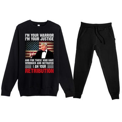 I Am Your Retribution Pro Donald Trump Usa Premium Crewneck Sweatsuit Set