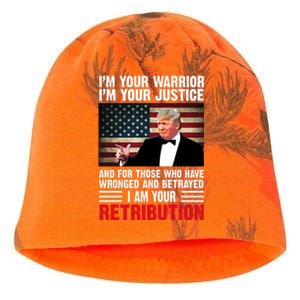 I Am Your Retribution Pro Donald Trump Usa Kati - Camo Knit Beanie