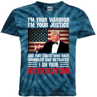 I Am Your Retribution Pro Donald Trump Usa Kids Tie-Dye T-Shirt