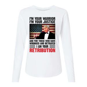 I Am Your Retribution Pro Donald Trump Usa Womens Cotton Relaxed Long Sleeve T-Shirt