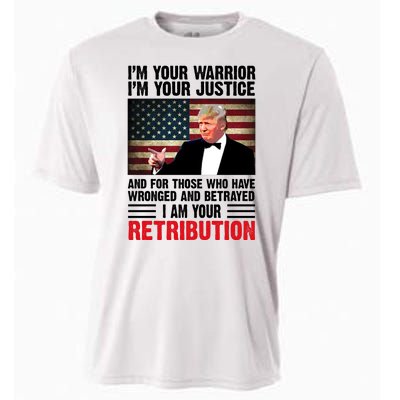 I Am Your Retribution Pro Donald Trump Usa Cooling Performance Crew T-Shirt