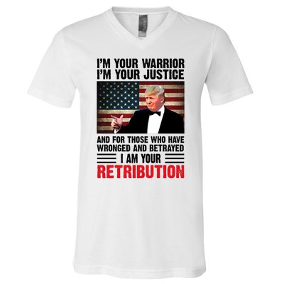 I Am Your Retribution Pro Donald Trump Usa V-Neck T-Shirt