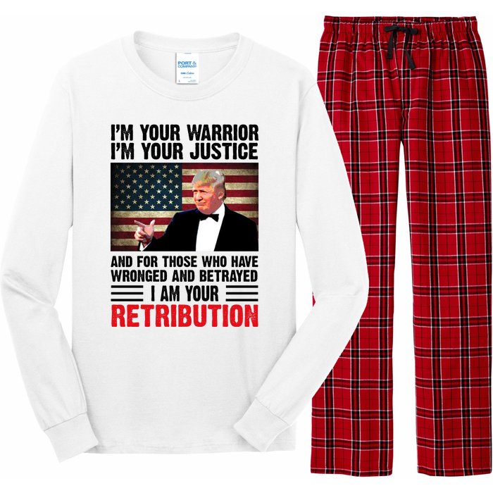 I Am Your Retribution Pro Donald Trump Usa Long Sleeve Pajama Set