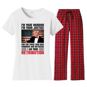 I Am Your Retribution Pro Donald Trump Usa Women's Flannel Pajama Set