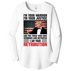 I Am Your Retribution Pro Donald Trump Usa Women's Perfect Tri Tunic Long Sleeve Shirt