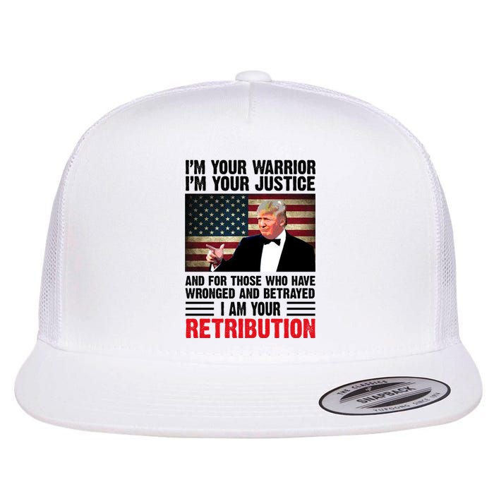 I Am Your Retribution Pro Donald Trump Usa Flat Bill Trucker Hat