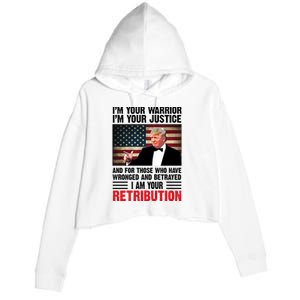 I Am Your Retribution Pro Donald Trump Usa Crop Fleece Hoodie