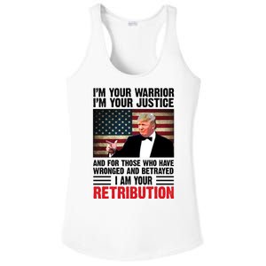 I Am Your Retribution Pro Donald Trump Usa Ladies PosiCharge Competitor Racerback Tank