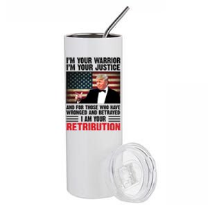 I Am Your Retribution Pro Donald Trump Usa Stainless Steel Tumbler