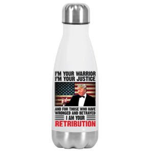 I Am Your Retribution Pro Donald Trump Usa Stainless Steel Insulated Water Bottle