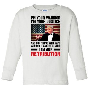 I Am Your Retribution Pro Donald Trump Usa Toddler Long Sleeve Shirt