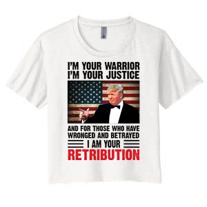 I Am Your Retribution Pro Donald Trump Usa Women's Crop Top Tee