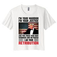 I Am Your Retribution Pro Donald Trump Usa Women's Crop Top Tee