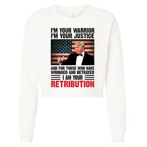 I Am Your Retribution Pro Donald Trump Usa Cropped Pullover Crew