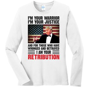 I Am Your Retribution Pro Donald Trump Usa Ladies Long Sleeve Shirt