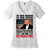 I Am Your Retribution Pro Donald Trump Usa Women's V-Neck T-Shirt