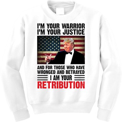 I Am Your Retribution Pro Donald Trump Usa Kids Sweatshirt