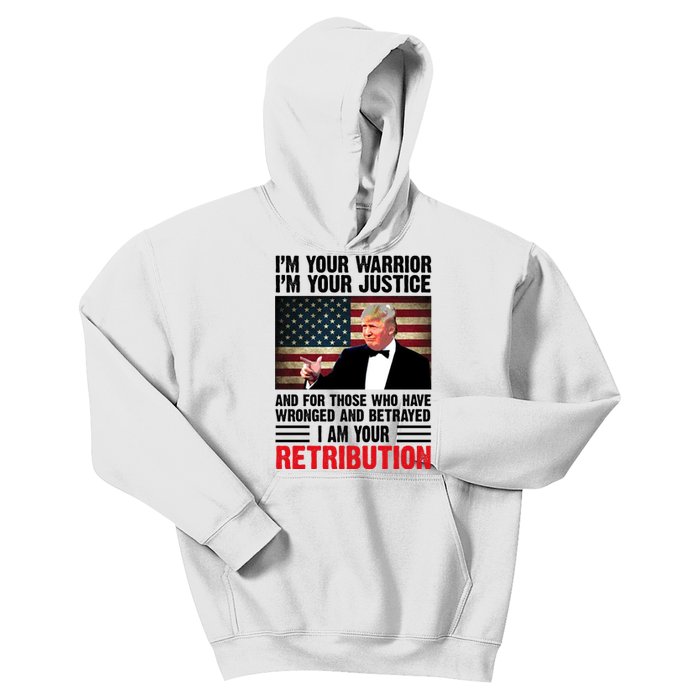 I Am Your Retribution Pro Donald Trump Usa Kids Hoodie