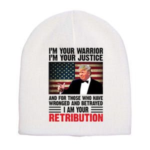 I Am Your Retribution Pro Donald Trump Usa Short Acrylic Beanie