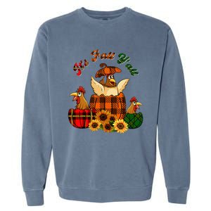 ItS Autumn YAll Thanksgiving Chickens Inside Fall Pumpkins Garment-Dyed Sweatshirt