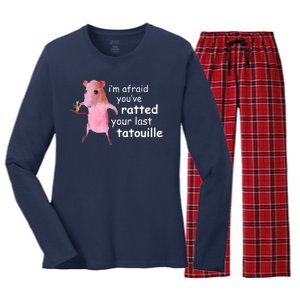 Im Afraid Youve Ratted Your Last Tatouille Funny Women's Long Sleeve Flannel Pajama Set 