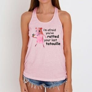 Im Afraid Youve Ratted Your Last Tatouille Funny Women's Knotted Racerback Tank