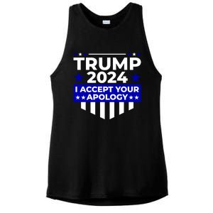 I Accept Your Apology 2024 Trump 2024 Ladies PosiCharge Tri-Blend Wicking Tank