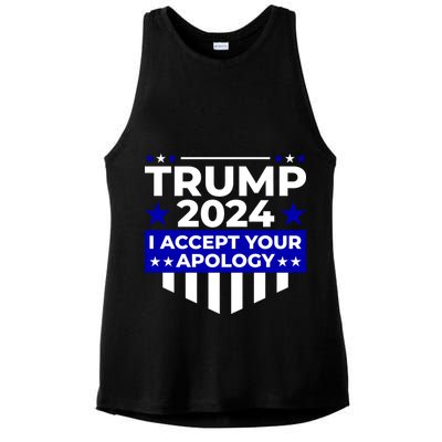 I Accept Your Apology 2024 Trump 2024 Ladies PosiCharge Tri-Blend Wicking Tank