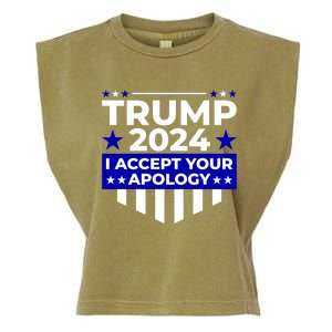 I Accept Your Apology 2024 Trump 2024 Garment-Dyed Women's Muscle Tee