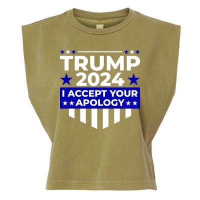 I Accept Your Apology 2024 Trump 2024 Garment-Dyed Women's Muscle Tee