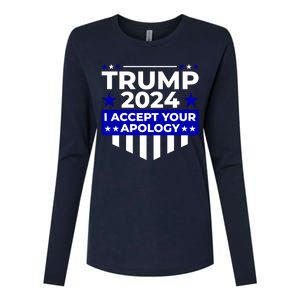 I Accept Your Apology 2024 Trump 2024 Womens Cotton Relaxed Long Sleeve T-Shirt