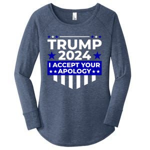 I Accept Your Apology 2024 Trump 2024 Women's Perfect Tri Tunic Long Sleeve Shirt