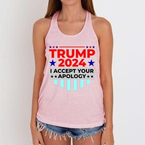 I Accept Your Apology 2024 Trump 2024 Women's Knotted Racerback Tank