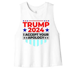 I Accept Your Apology 2024 Trump 2024 Women's Racerback Cropped Tank