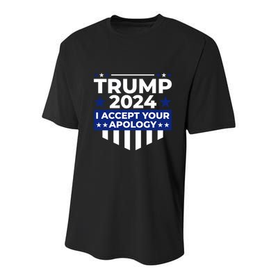 I Accept Your Apology 2024 Political Statement Youth Performance Sprint T-Shirt