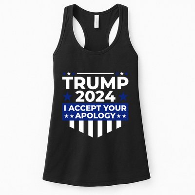 I Accept Your Apology 2024 Political Statement Womens Tank Top