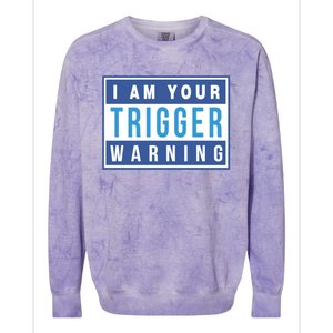 I Am Your Trigger Warning Funny Triggered Snowflake Gift Colorblast Crewneck Sweatshirt