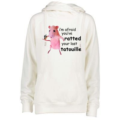 Im Afraid Youve Ratted Your Last Tatouille Funny Pink Rat Womens Funnel Neck Pullover Hood