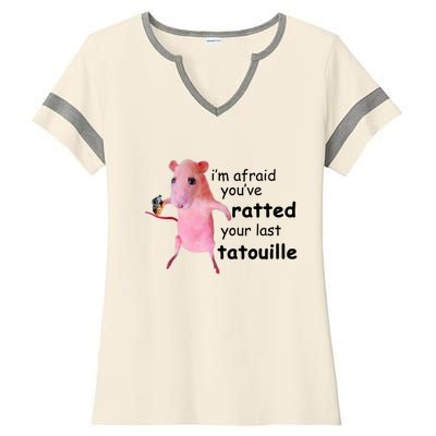 Im Afraid Youve Ratted Your Last Tatouille Funny Pink Rat Ladies Halftime Notch Neck Tee