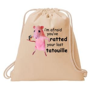 Im Afraid Youve Ratted Your Last Tatouille Funny Pink Rat Drawstring Bag