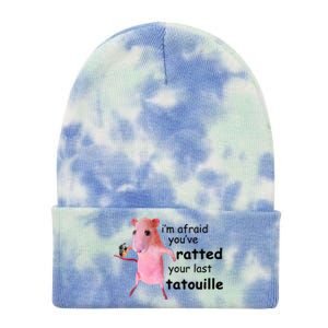 Im Afraid Youve Ratted Your Last Tatouille Funny Pink Rat Tie Dye 12in Knit Beanie