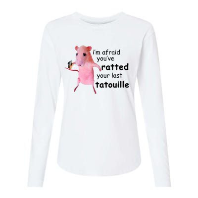 Im Afraid Youve Ratted Your Last Tatouille Funny Pink Rat Womens Cotton Relaxed Long Sleeve T-Shirt