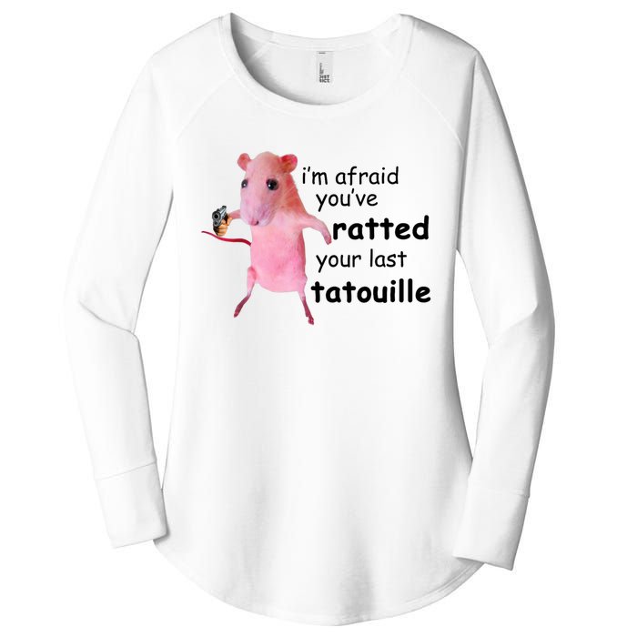 Im Afraid Youve Ratted Your Last Tatouille Funny Pink Rat Women's Perfect Tri Tunic Long Sleeve Shirt