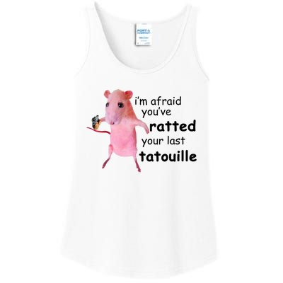 Im Afraid Youve Ratted Your Last Tatouille Funny Pink Rat Ladies Essential Tank