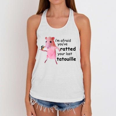 Im Afraid Youve Ratted Your Last Tatouille Funny Pink Rat Women's Knotted Racerback Tank