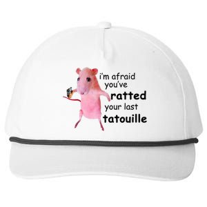 Im Afraid Youve Ratted Your Last Tatouille Funny Pink Rat Snapback Five-Panel Rope Hat