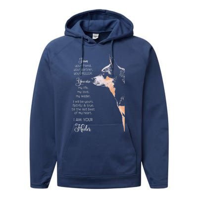 I Am Your Friend Your Partner Your Heeler Performance Fleece Hoodie