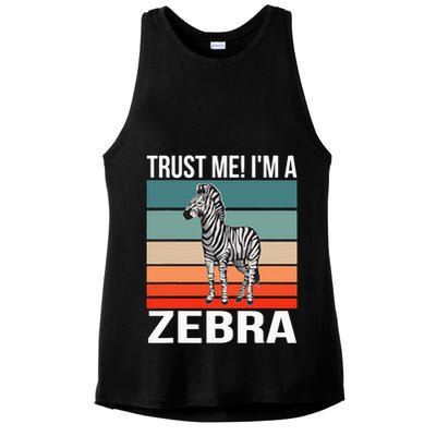 I'm a Zebra Halloween Safari Zoo Zebra Ladies PosiCharge Tri-Blend Wicking Tank